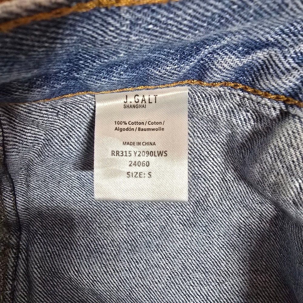 John Galt Brandy Melville Wide Leg Jeans Blue High Waist Patch Pocket Womens S - Picture 7 of 8